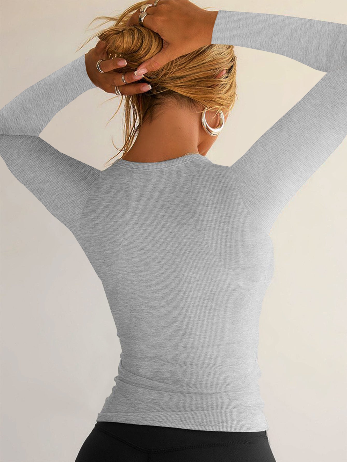 Womens Going Out Short/Long Sleeve Crop Tops Sexy Y2K Tee Fitted Slim T-Shirt