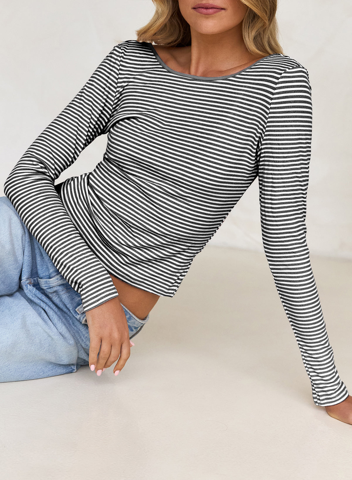 Shirts for Women Sexy Backless Striped Tops Going Out T-Shirt Y2K Crop Womens