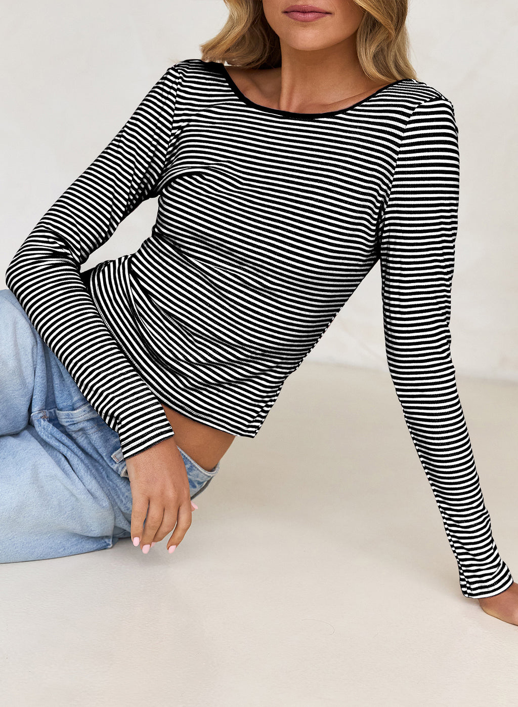 Shirts for Women Sexy Backless Striped Tops Going Out T-Shirt Y2K Crop Womens